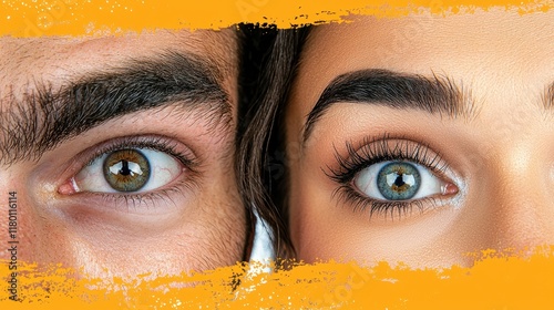  A man and a woman's eyes looking at each other