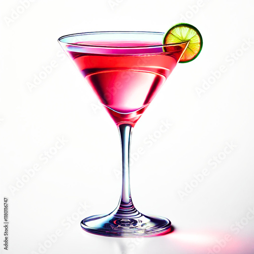 DRINK - Classic Cosmopolitan Cocktail on White Background