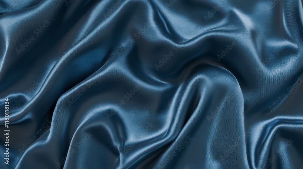 Obraz premium Stunning Gray-Blue Satin Fabric Texture - Exquisite Drapery Detail