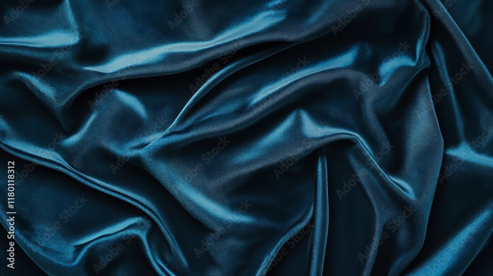 Stunning Deep Blue Satin Fabric Texture - A Luxurious Draped Textile Stunning Deep Blue Satin Fabric Texture - A Luxurious Draped Textile