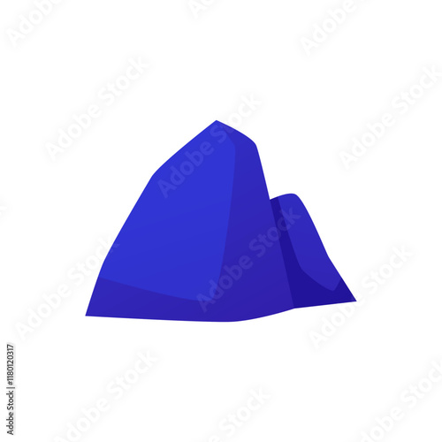 Stone rocks vector icon, cobblestones and debris of the mountain, granite stone block, blue boulder for gui game asset