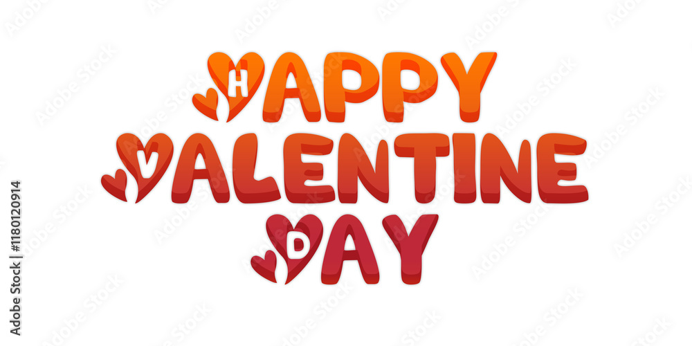 Fototapeta premium Happy Valentines Day Text