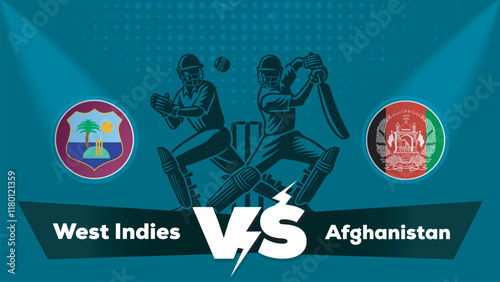 West Indies VS Afghanistan , Afghanistan Vs West Indies cricket match , Cricket match concept with creative illustration.eps