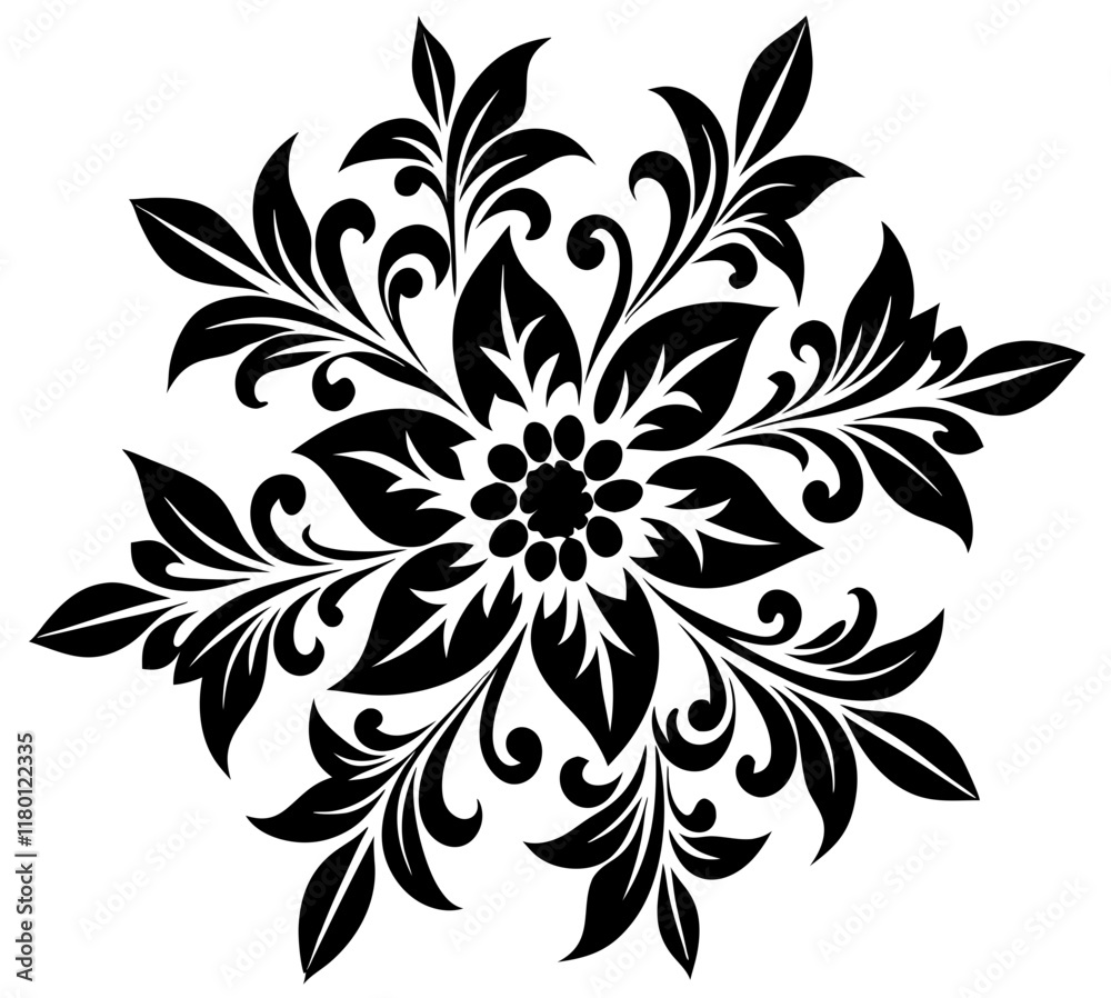 A floral pattern on a white background. floral abstract background. Ornate black and white floral design for decorative use. A floral pattern on a white background. floral abstract background. Ornate black and white floral design for decorative use.