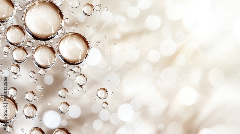 A bunch of water droplets floating on top of a white surface A bunch of water droplets floating on top of a white surface