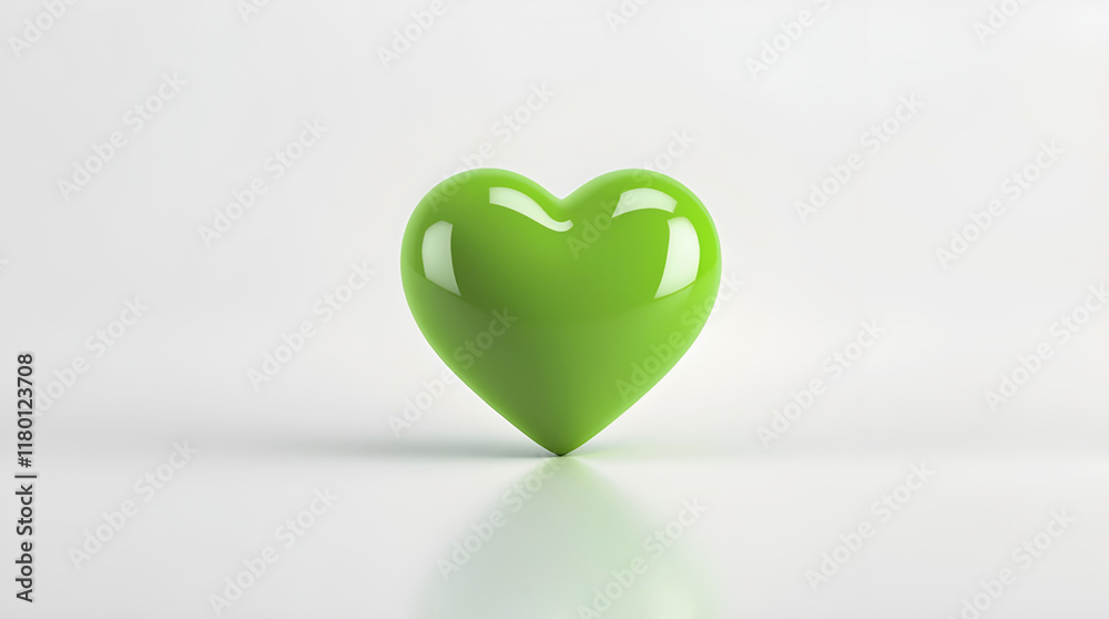 Valentine's Day green heart space and the love concept on green background Valentine's Day green heart space and the love concept on green background