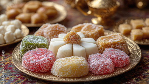 Ramadan Middle East Sweets Maamoul, Basbousa, Awameh photo