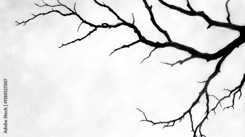 A black and white photo of a bare tree branch A black and white photo of a bare tree branch