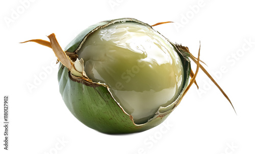 Refreshing Coconut Water Drink Isolated on White Background photo