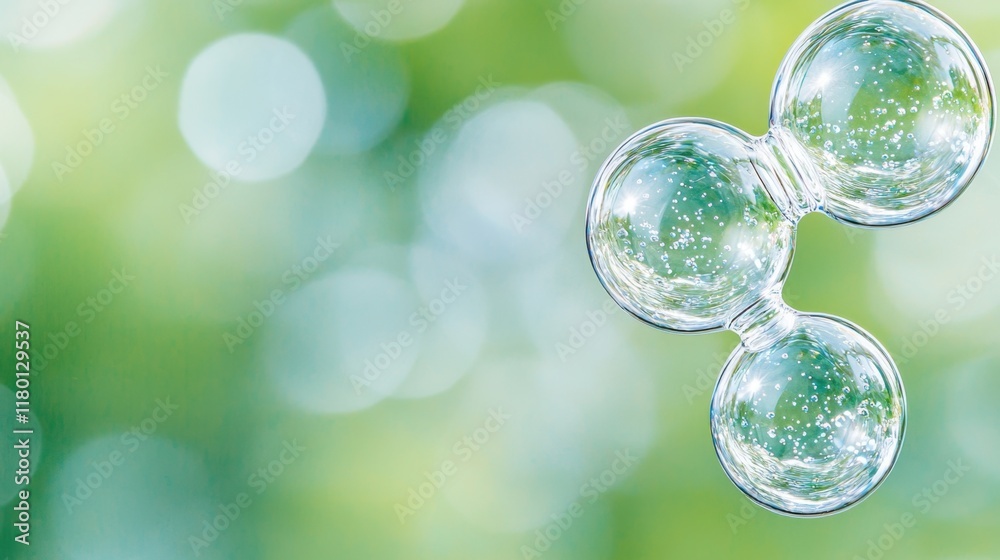 A close up of three bubbles floating in the air A close up of three bubbles floating in the air