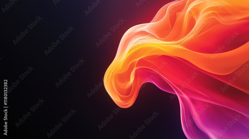 Obraz premium a close up of a red and orange wave on a black background