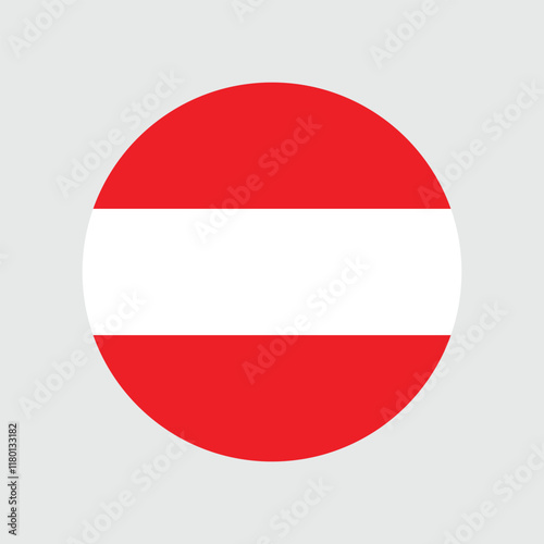 Free Download Round Austria flag icon. Austrian national symbol. Flag of Austria round icon, badge or button.  Vector illustration. eps 10. - GFXLoad