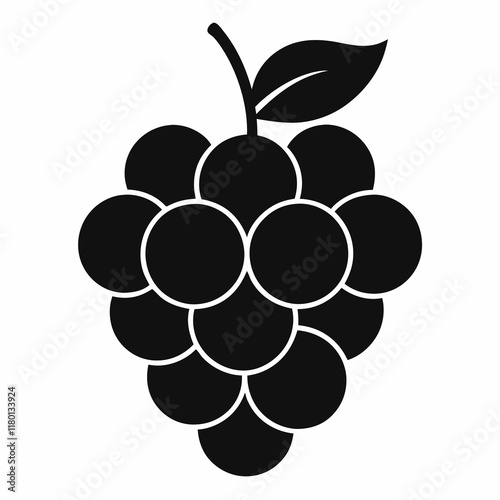 Elegant Grapes Silhouette Vector Art