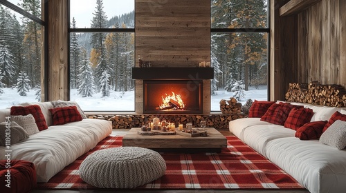 Cozy Cabin Retreat: Winter Wonderland Fireplace 