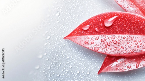 A red flower with water droplets on it