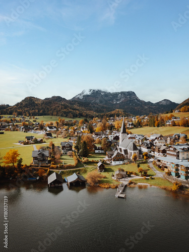 Altaussee and Lake Altaussee the famous Salzkammergut region in Austria photo