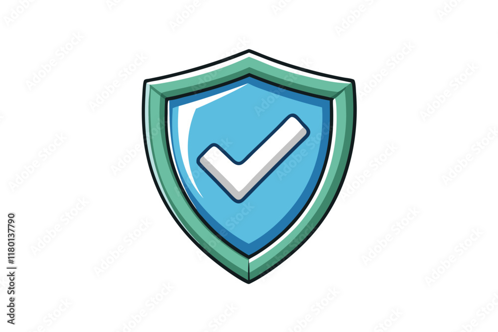 vibrant shield design featuring a bold check mark, conveying assurance, reliability, secure system, and verified safety icon vibrant shield design featuring a bold check mark, conveying assurance, reliability, secure system, and verified safety icon