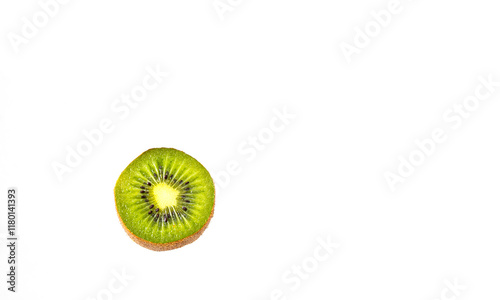 Kiwi in a close-up cut on a white background, vegetarian food