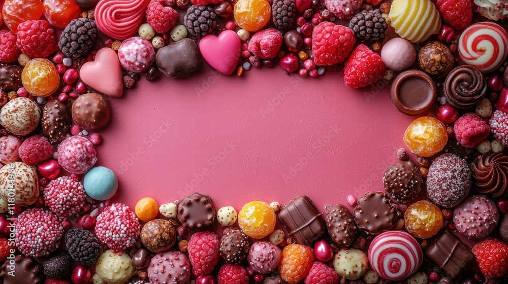 Sweet Indulgence: A symphony of tempting treats, from decadent chocolate to vibrant candies, creates a delectable frame for your message. This vibrant image captures the essence of celebration. Sweet Indulgence: A symphony of tempting treats, from decadent chocolate to vibrant candies, creates a delectable frame for your message. This vibrant image captures the essence of celebration.