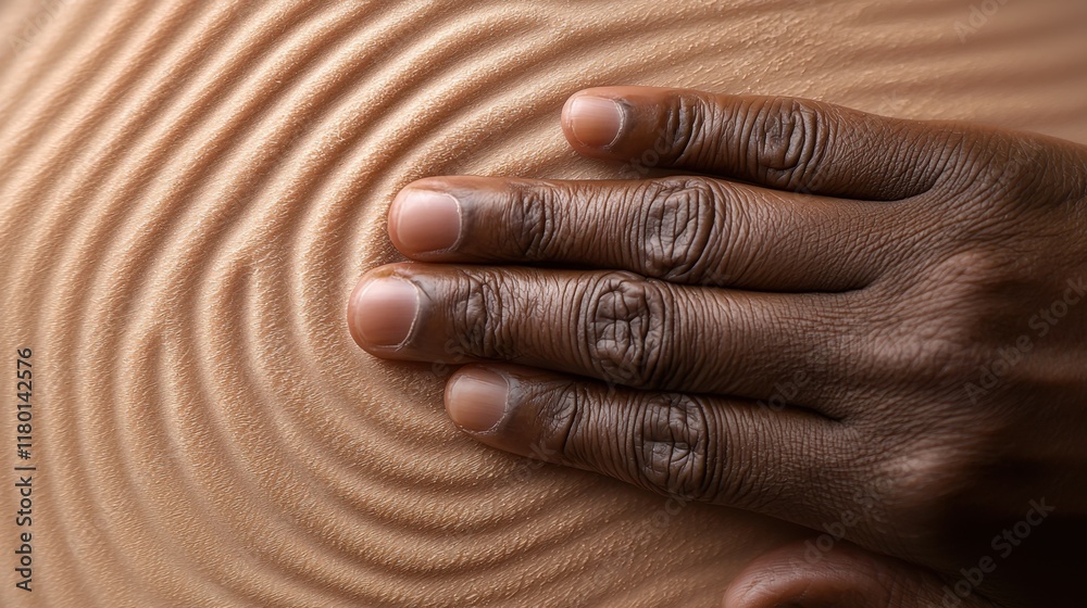 Fototapeta premium A close up of a person's hand on a sand dune