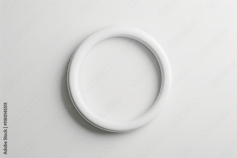Serene white circle on a plain background Serene white circle on a plain background