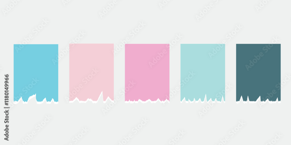 Fototapeta premium set of stickers, vector, blank, colorful, rectangular, paper, blank