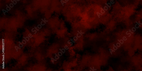 Abstract red background with flames. Red cloud texture. Black background red watercolor painting texture