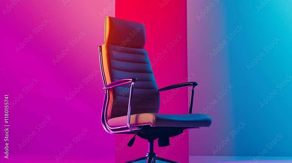 A chair is sitting in front of a pink wall A chair is sitting in front of a pink wall