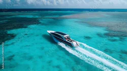 Wallpaper Mural Innovative Hydrofoil Yacht Gliding Across Crystal-Clear Turquoise Waters Torontodigital.ca