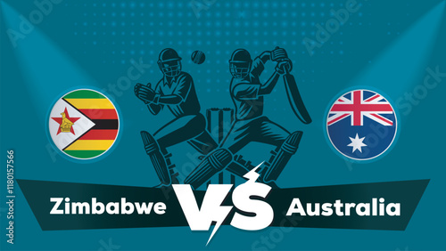Zimbabwe VS Australia Match , Australia Vs Zimbabwe cricket match ,Cricket match concept with creative illustration.eps
