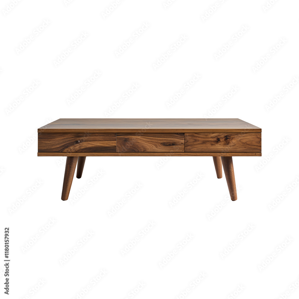 Modern Wooden Coffee Table with Minimalist Design isolated on transparent background Modern Wooden Coffee Table with Minimalist Design isolated on transparent background