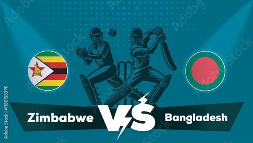 Zimbabwe VS Bangladesh Match , Bangladesh Vs Zimbabwe cricket match ,Cricket match concept with creative illustration.eps

