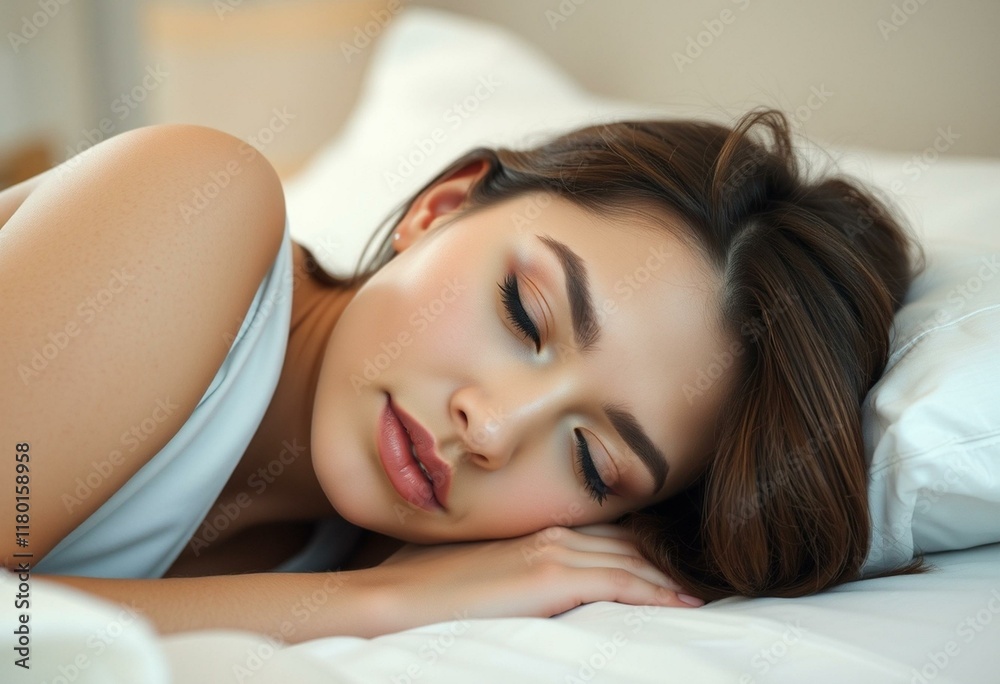 Portrait of a sleeping female with a gentle expression Portrait of a sleeping female with a gentle expression
