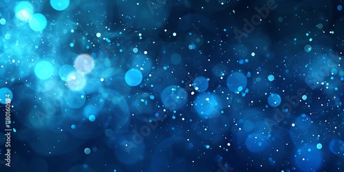 Blue holiday background with Christmas transparent spots glare and shine glitter New year design
