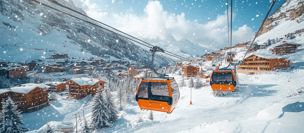 Snowy Mountain Village Cable Car Ride Snowy Mountain Village Cable Car Ride