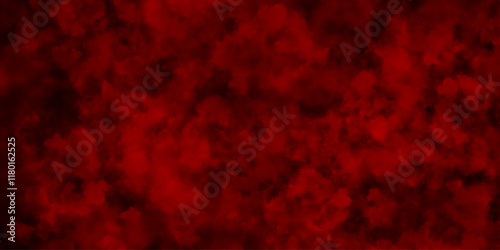 Abstract red background with flames. Red cloud texture. Black background red watercolor painting texture