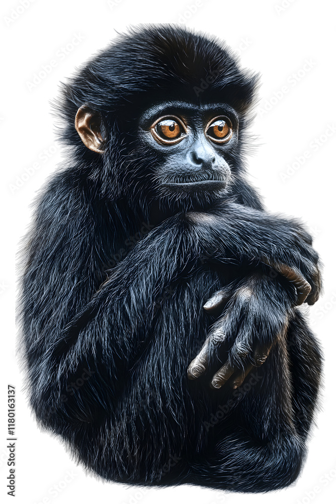 Fototapeta premium Animal, Spider Monkey, Amazon Rainforest, Nature, Art, Image, with Transparent Background PNG, for Stickers, T-Shirt Print, Cap, Mug, Flip Flops, Mousepad, Transparent PNG