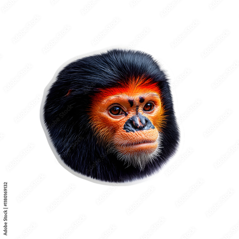 Obraz premium Animal, Uacari Monkey, Amazon Rainforest, Nature, Art, Image, with Transparent Background PNG, for Stickers, T-Shirt Print, Cap, Mug, Flip Flops, Mousepad, Transparent PNG