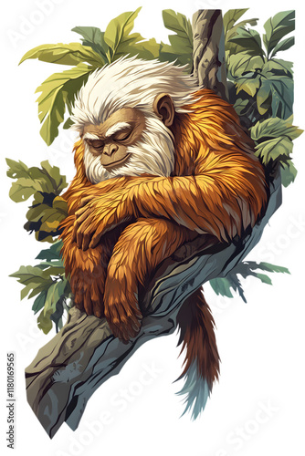 Wallpaper Mural Animal, Uacari Monkey, Amazon Rainforest, Nature, Art, Image, with Transparent Background PNG, for Stickers, T-Shirt Print, Cap, Mug, Flip Flops, Mousepad, Transparent PNG Torontodigital.ca