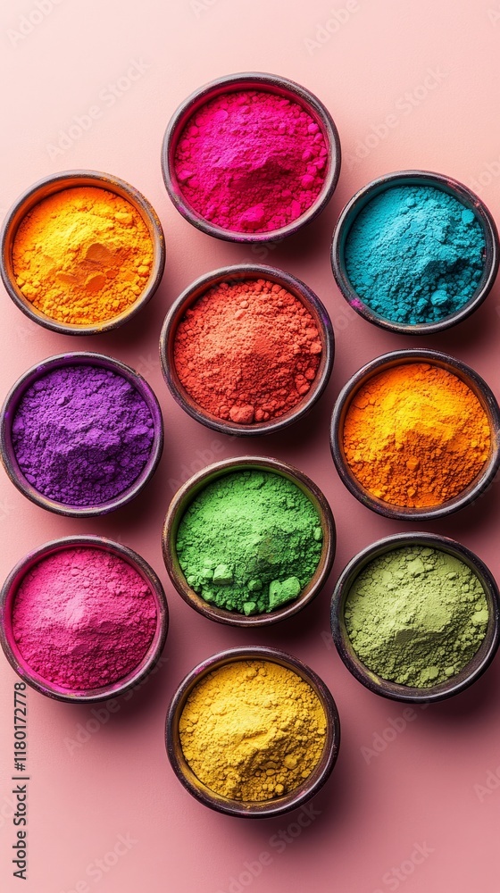 Vibrant Holi Powder Display in Wooden Bowls – A Celebration of Color and Culture 47 Vibrant Holi Powder Display in Wooden Bowls – A Celebration of Color and Culture 47
