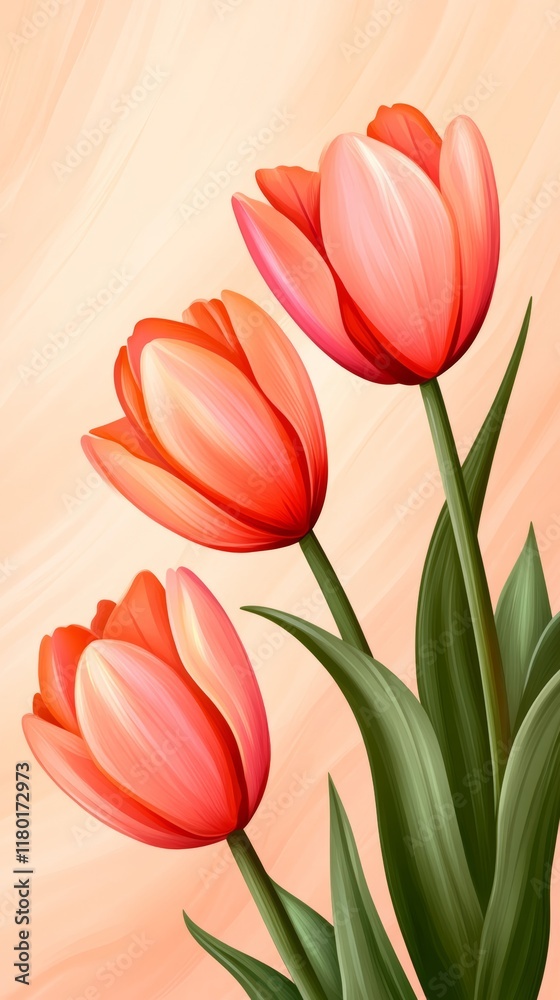 Easter themed abstract background with floating tulip silhouettes pastel gradient swirls and glowing egg shaped patterns on a soft peach canvas Easter themed abstract background with floating tulip silhouettes pastel gradient swirls and glowing egg shaped patterns on a soft peach canvas