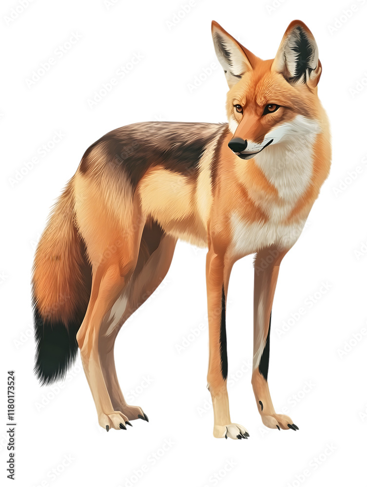 Fototapeta premium Animal, Maned Wolf, Amazon Rainforest, Nature, Art, Image, with Transparent Background PNG, for Stickers, T-Shirt Print, Cap, Mug, Flip Flops, Mousepad, Transparent PNG