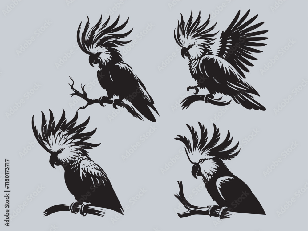 Fototapeta premium Bird silhouette vector art illustration file 