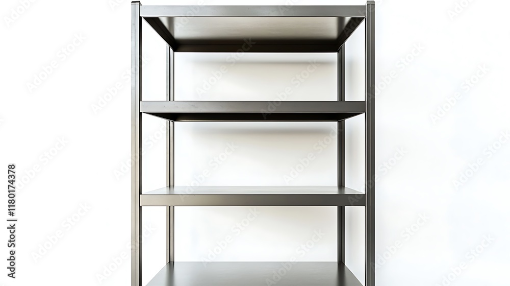 A metal shelf with three shelves A metal shelf with three shelves
