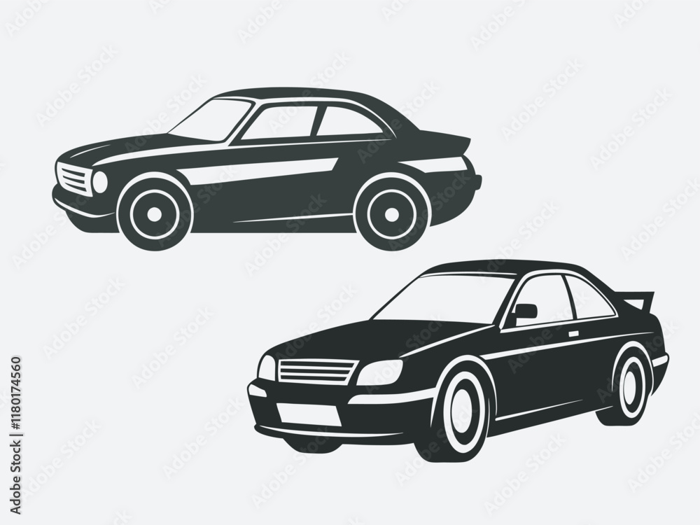 Fototapeta premium Car silhouette vector art illustration file 