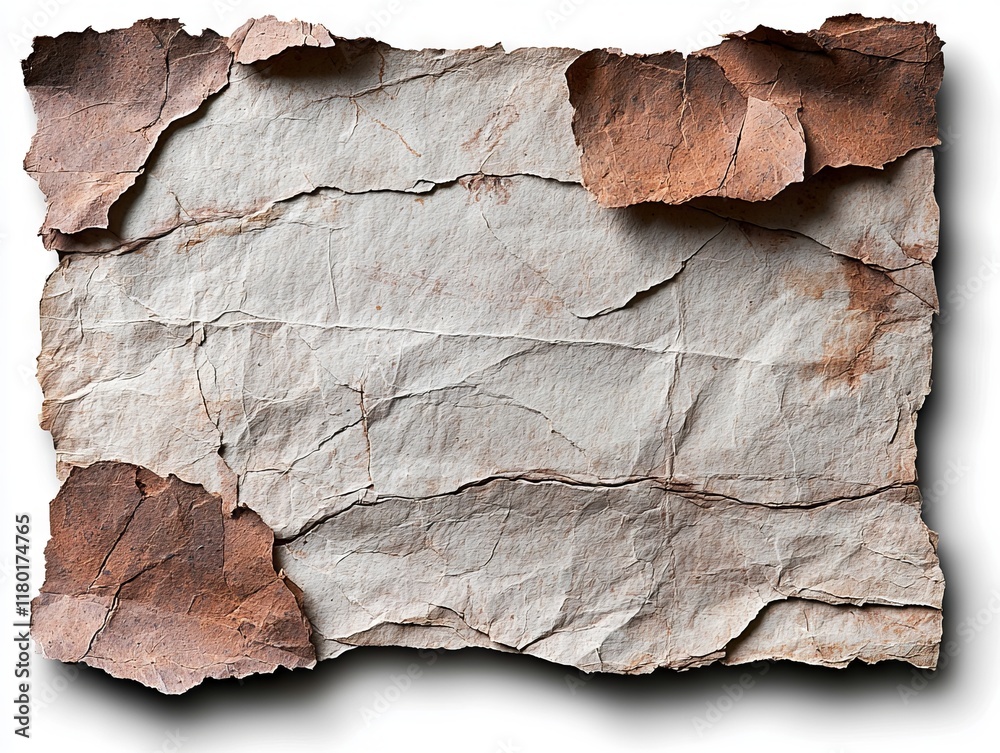 Fototapeta premium A piece of brown paper with a white background