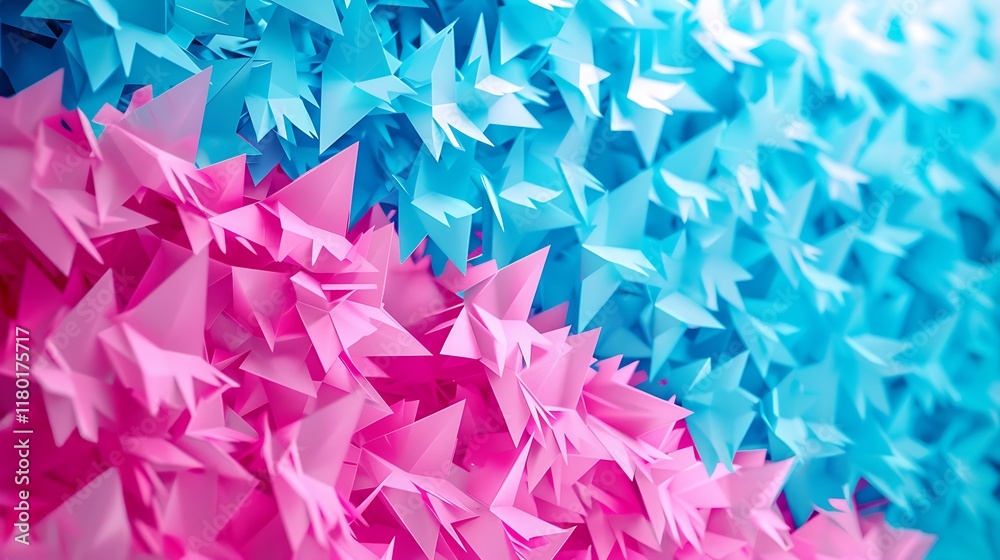 Pink and Blue Paper Star Cluster Abstract Design Pink and Blue Paper Star Cluster Abstract Design