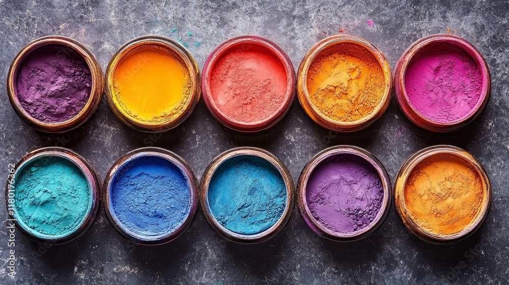 Vibrant Holi Powder Display in Wooden Bowls – A Celebration of Color and Culture 1 Vibrant Holi Powder Display in Wooden Bowls – A Celebration of Color and Culture 1