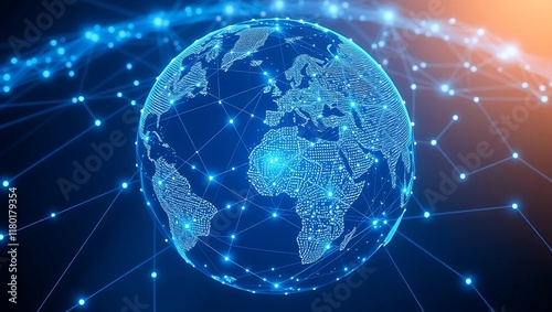 3D Earth Network, Abstract Representation of Global Links.