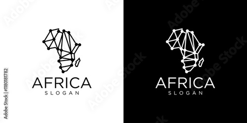african technology illustration logo design vector